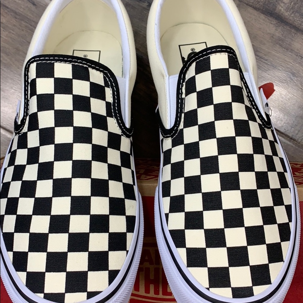 VANS CLASSIC SLIP ON black & white checkerboard WM - Picture 7 of 16